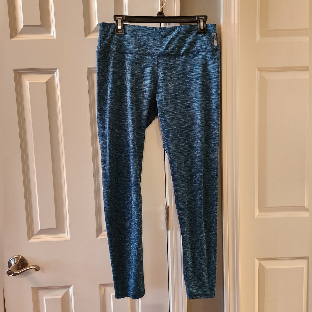 RBX Teal Space-Dye Workout Leggings - Size Large